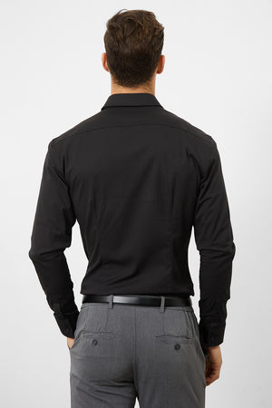 Athletic Fit Dress Shirt in Black - TAILORED ATHLETE - USA