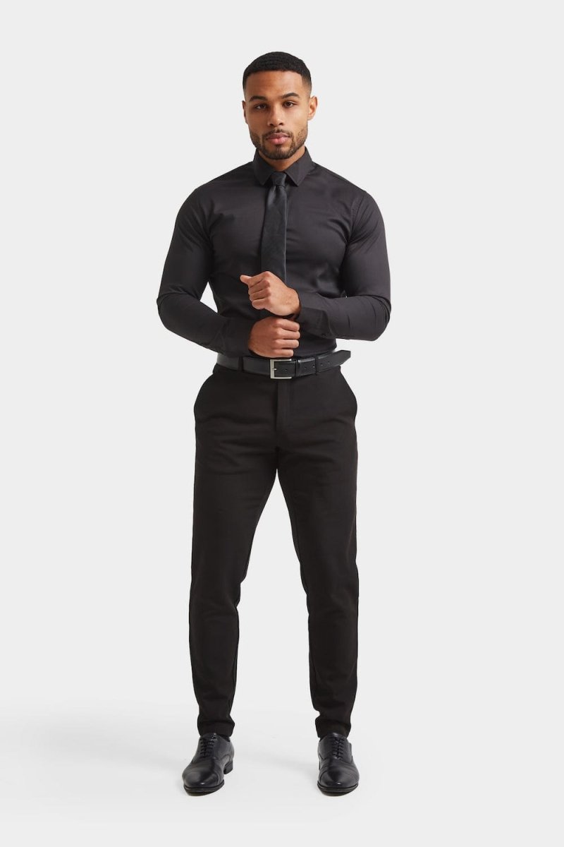 Athletic Fit Dress Shirt in Black - TAILORED ATHLETE - USA