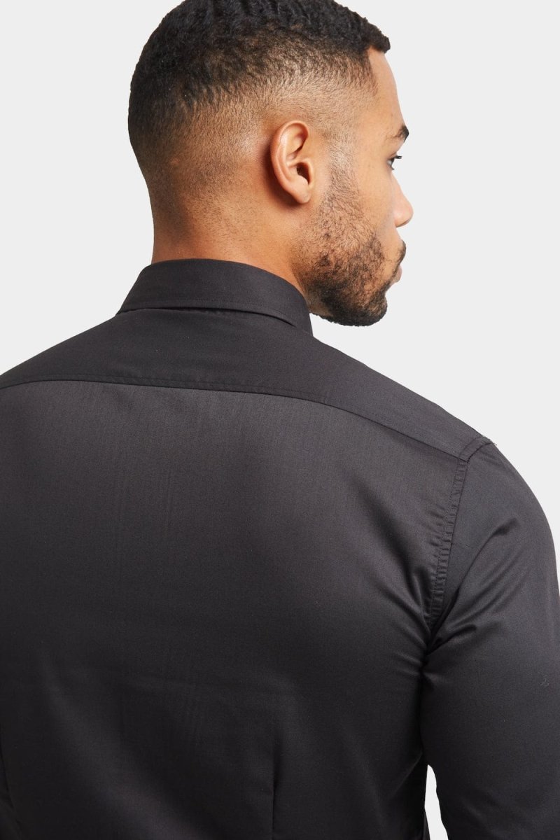 Athletic Fit Dress Shirt in Black - TAILORED ATHLETE - USA