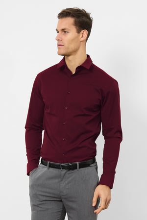 Athletic Fit Dress Shirt in Burgundy - TAILORED ATHLETE - USA