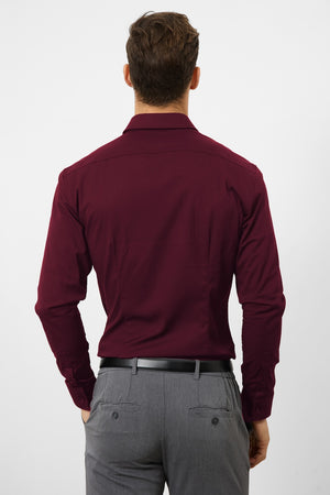 Athletic Fit Dress Shirt in Burgundy - TAILORED ATHLETE - USA