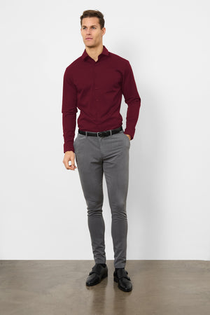 Athletic Fit Dress Shirt in Burgundy - TAILORED ATHLETE - USA