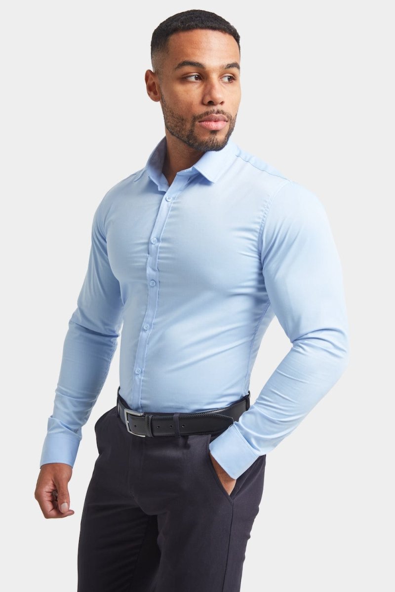 Athletic Fit Dress Shirt in Light Blue - TAILORED ATHLETE - USA