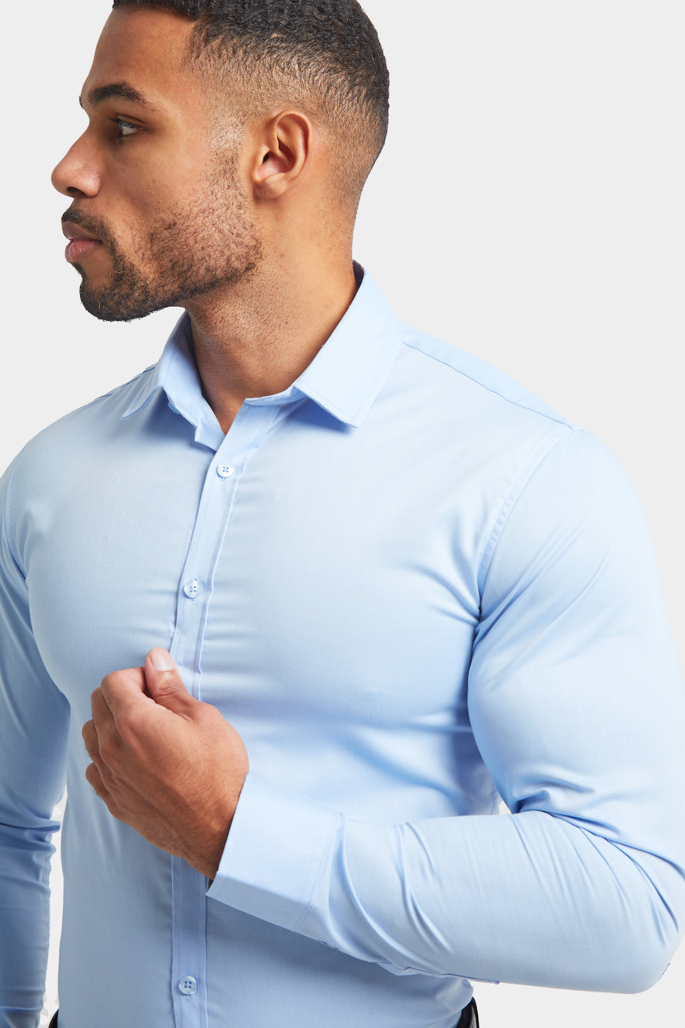 Casual Men's Muscle Fit Dress Shirts Short Sleeve Athletic Fit Button Down  Shirt