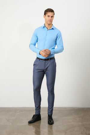 Athletic Fit Dress Shirt in Mid Blue - TAILORED ATHLETE - USA