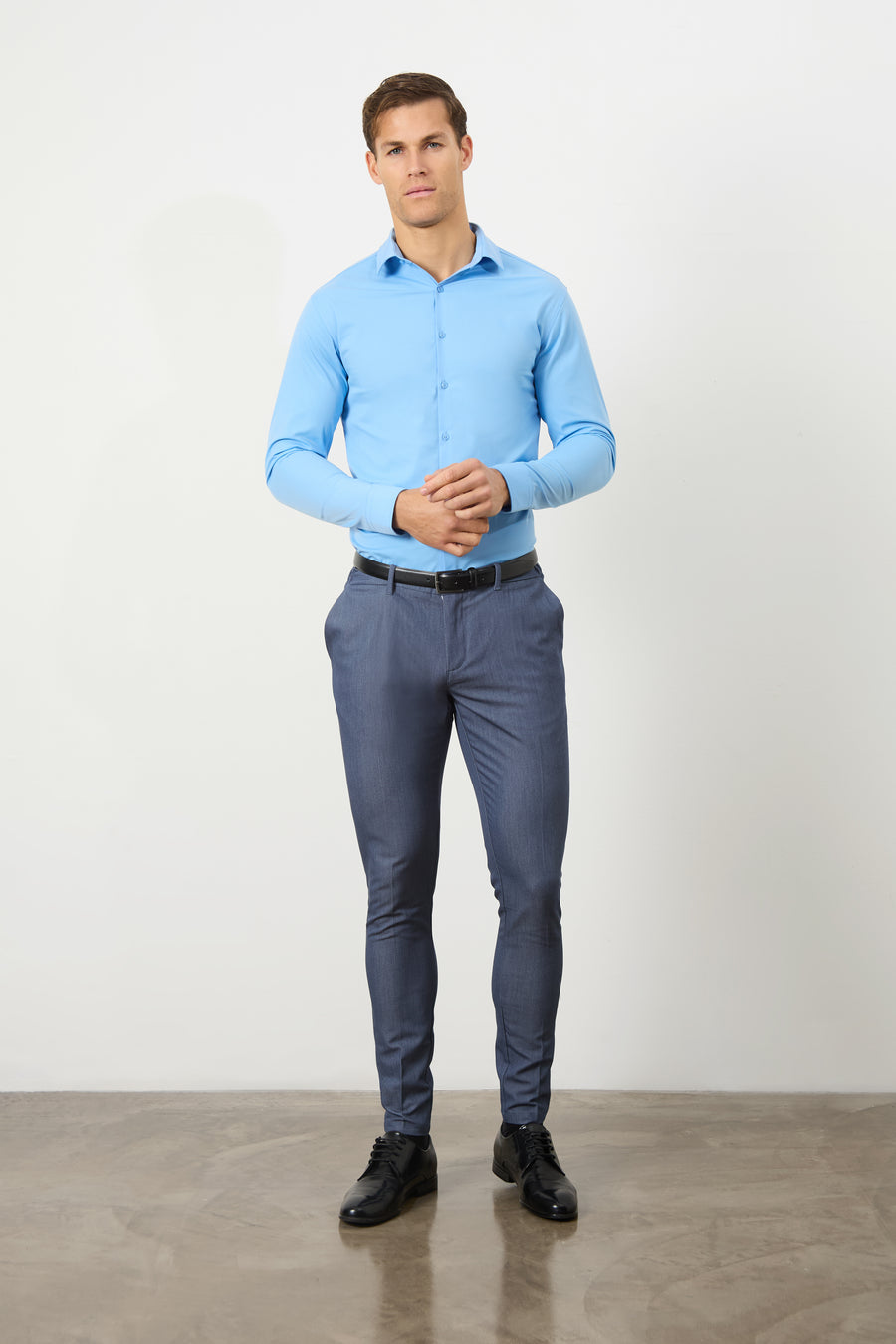 Athletic Fit Dress Shirt in Mid Blue - TAILORED ATHLETE - USA