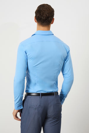 Athletic Fit Dress Shirt in Mid Blue - TAILORED ATHLETE - USA