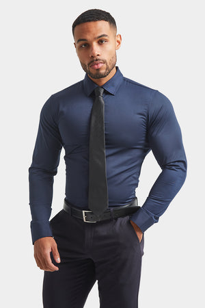 Athletic Fit Dress Shirt in Navy - TAILORED ATHLETE - USA
