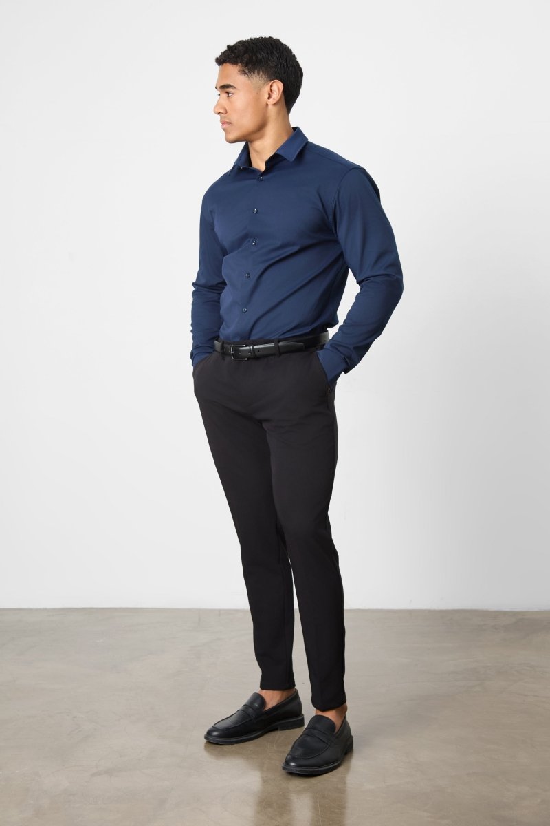 Athletic Fit Dress Shirt in Navy Blue - Main Image