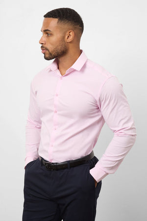 Athletic Fit Dress Shirt in Pink - TAILORED ATHLETE - USA