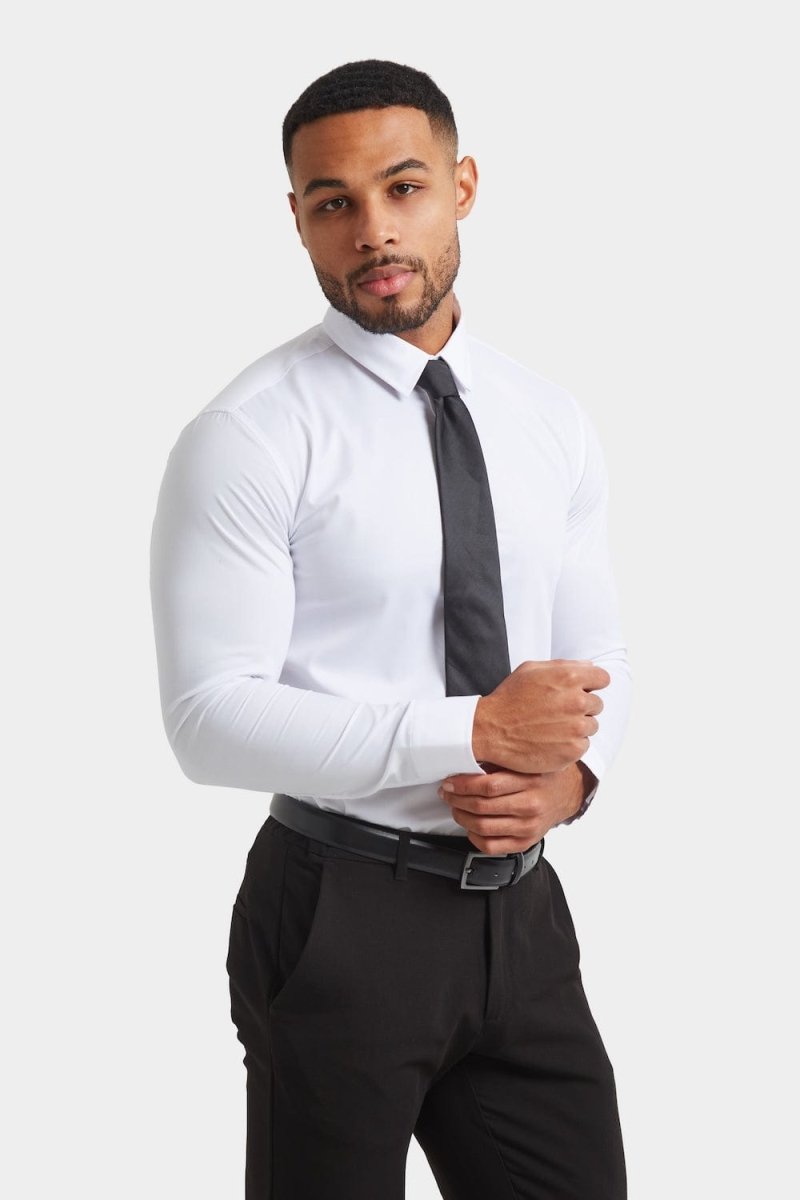 Athletic Fit Dress Shirt in White - TAILORED ATHLETE - USA