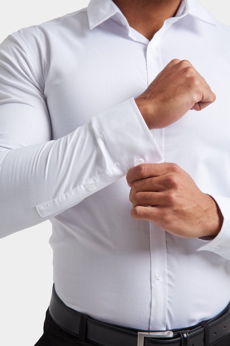 Athletic Fit Dress Shirt in White - TAILORED ATHLETE - USA