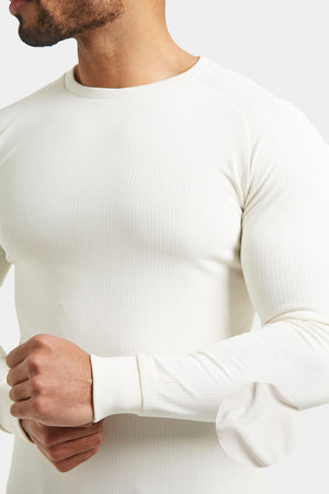 Textured Fashion T-Shirt in Ecru - TAILORED ATHLETE - USA