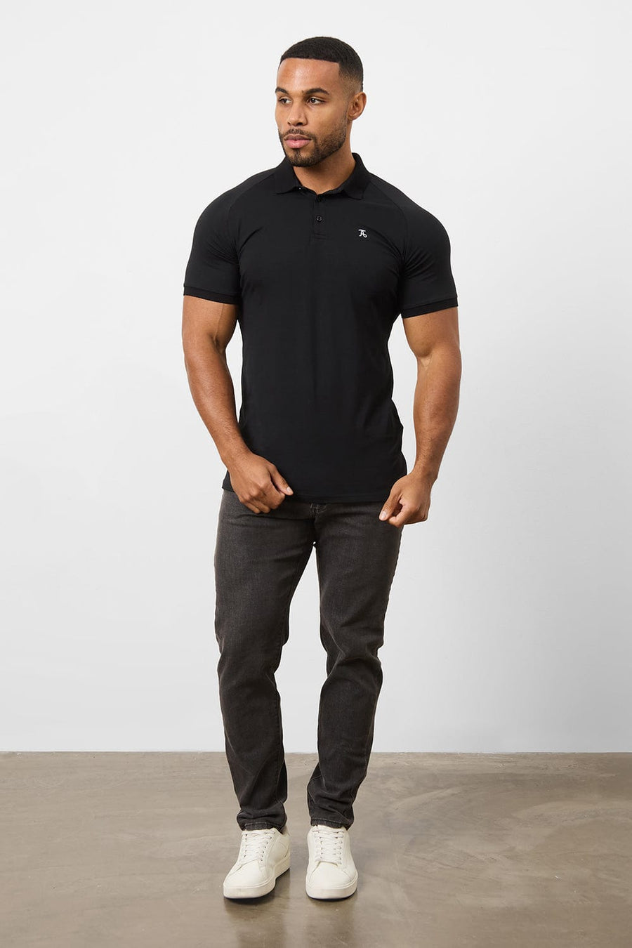 Athletic Fit Polo Shirt in Black - TAILORED ATHLETE - USA