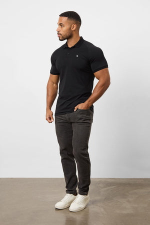 Athletic Fit Polo Shirt in Black - TAILORED ATHLETE - USA