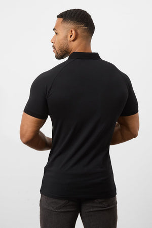 Athletic Fit Polo Shirt in Black - TAILORED ATHLETE - USA