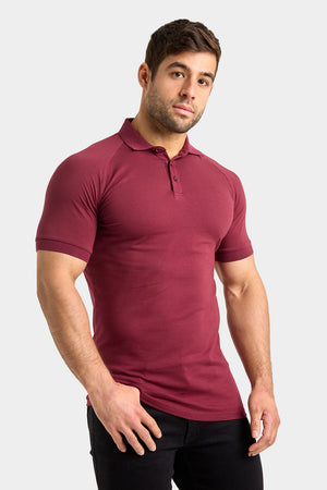 Athletic Fit Polo Shirt In Burgundy - TAILORED ATHLETE - USA