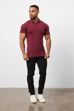 Athletic Fit Polo Shirt In Burgundy - TAILORED ATHLETE - USA