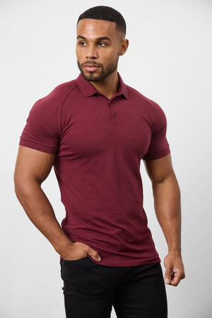 Athletic Fit Polo Shirt In Burgundy - TAILORED ATHLETE - USA