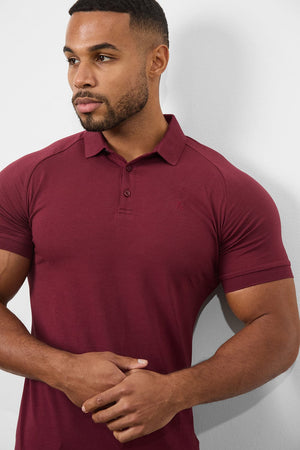 Athletic Fit Polo Shirt In Burgundy - TAILORED ATHLETE - USA