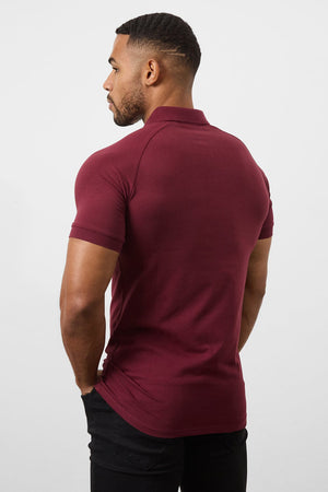 Athletic Fit Polo Shirt In Burgundy - TAILORED ATHLETE - USA