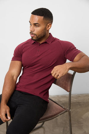 Athletic Fit Polo Shirt In Burgundy - TAILORED ATHLETE - USA