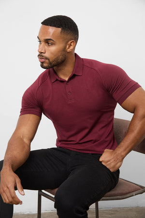 Athletic Fit Polo Shirt In Burgundy - TAILORED ATHLETE - USA