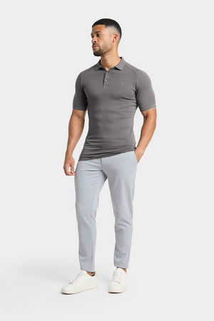 Athletic Fit Polo Shirt in Charcoal - TAILORED ATHLETE - USA