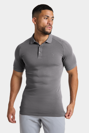 Athletic Fit Polo Shirt in Charcoal - TAILORED ATHLETE - USA