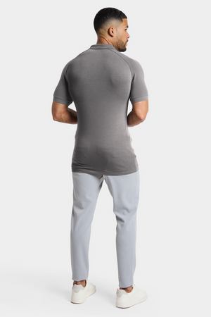 Athletic Fit Polo Shirt in Charcoal - TAILORED ATHLETE - USA