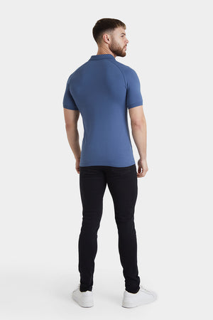 Athletic Fit Polo Shirt in Denim Blue - TAILORED ATHLETE - USA