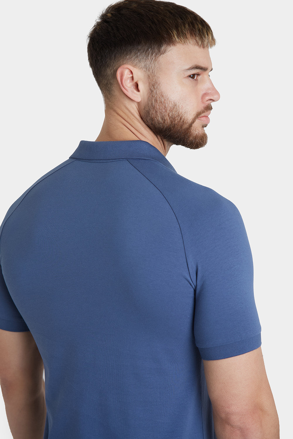 Athletic Fit Polo Shirt in Denim Blue TAILORED ATHLETE USA