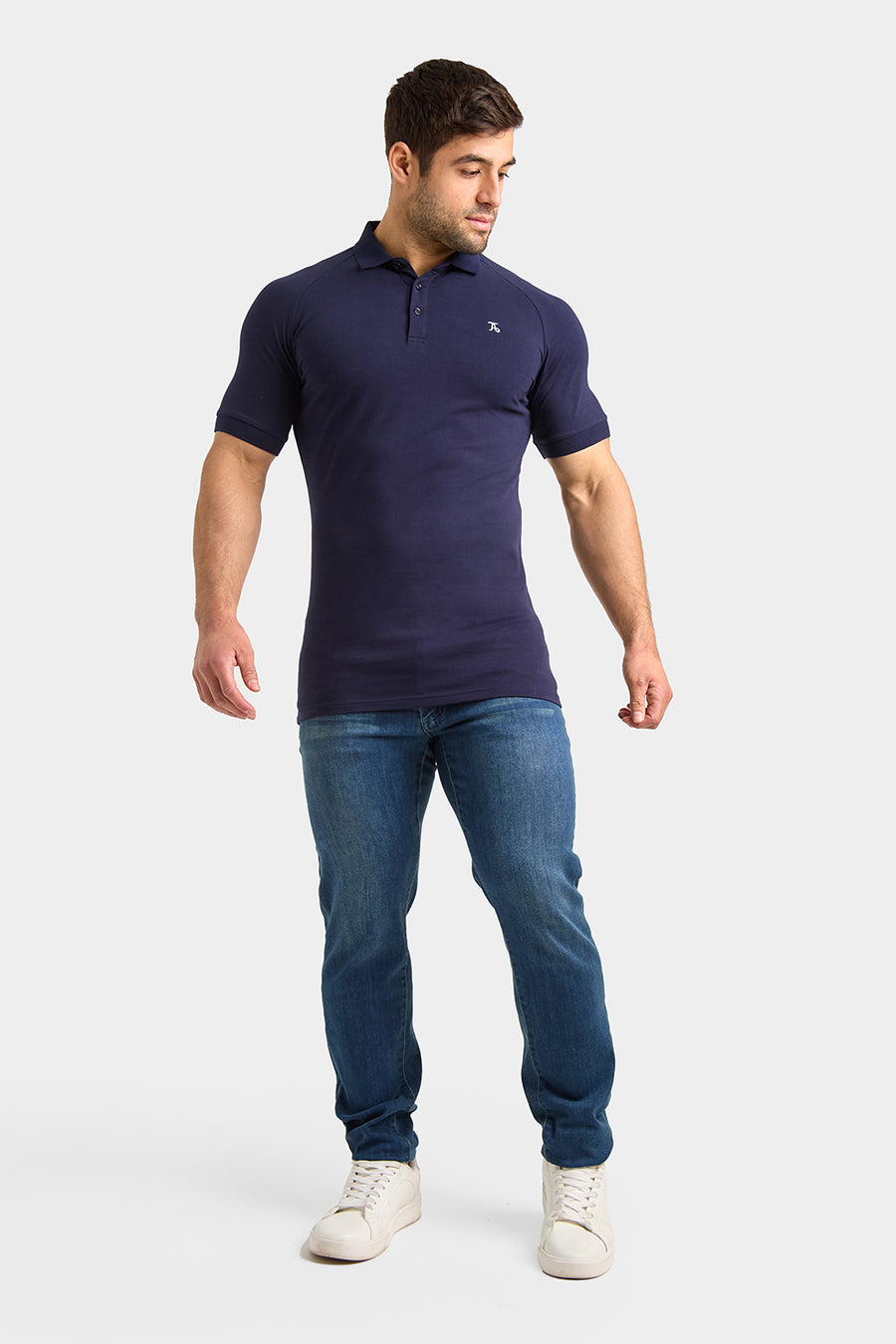 Athletic Fit Polo Shirt in True Navy - TAILORED ATHLETE - USA