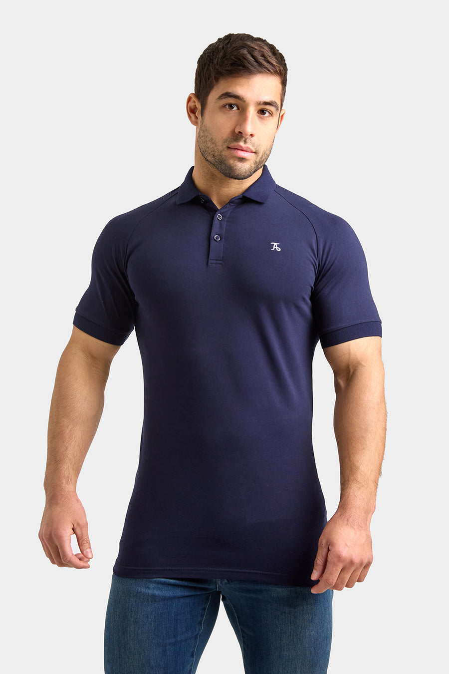 Athletic Fit Polo Shirt in True Navy - TAILORED ATHLETE - USA