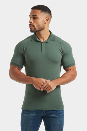 Athletic Fit Polo Shirt in Dark Khaki - TAILORED ATHLETE - USA