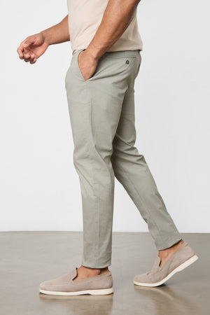 Athletic Fit Cotton Stretch Chino Pants in Soft Khaki - TAILORED ATHLETE - USA