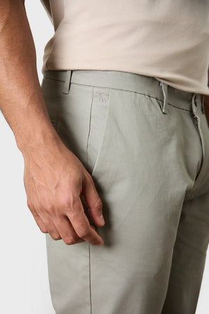 Athletic Fit Cotton Stretch Chino Pants in Soft Khaki - TAILORED ATHLETE - USA