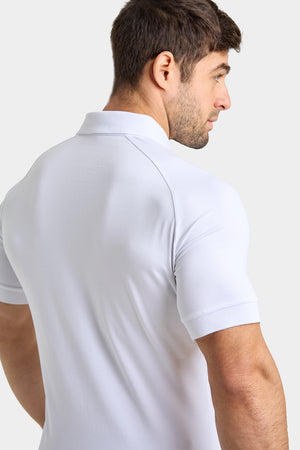 Athletic Fit Polo Shirt in White - TAILORED ATHLETE - USA