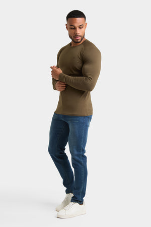 Athletic Fit T-Shirt in Dark Khaki Green - TAILORED ATHLETE - USA