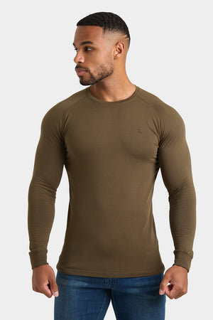 Athletic Fit T-Shirt in Dark Khaki Green - TAILORED ATHLETE - USA