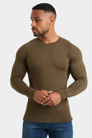 Athletic Fit T-Shirt in Dark Khaki Green - TAILORED ATHLETE - USA