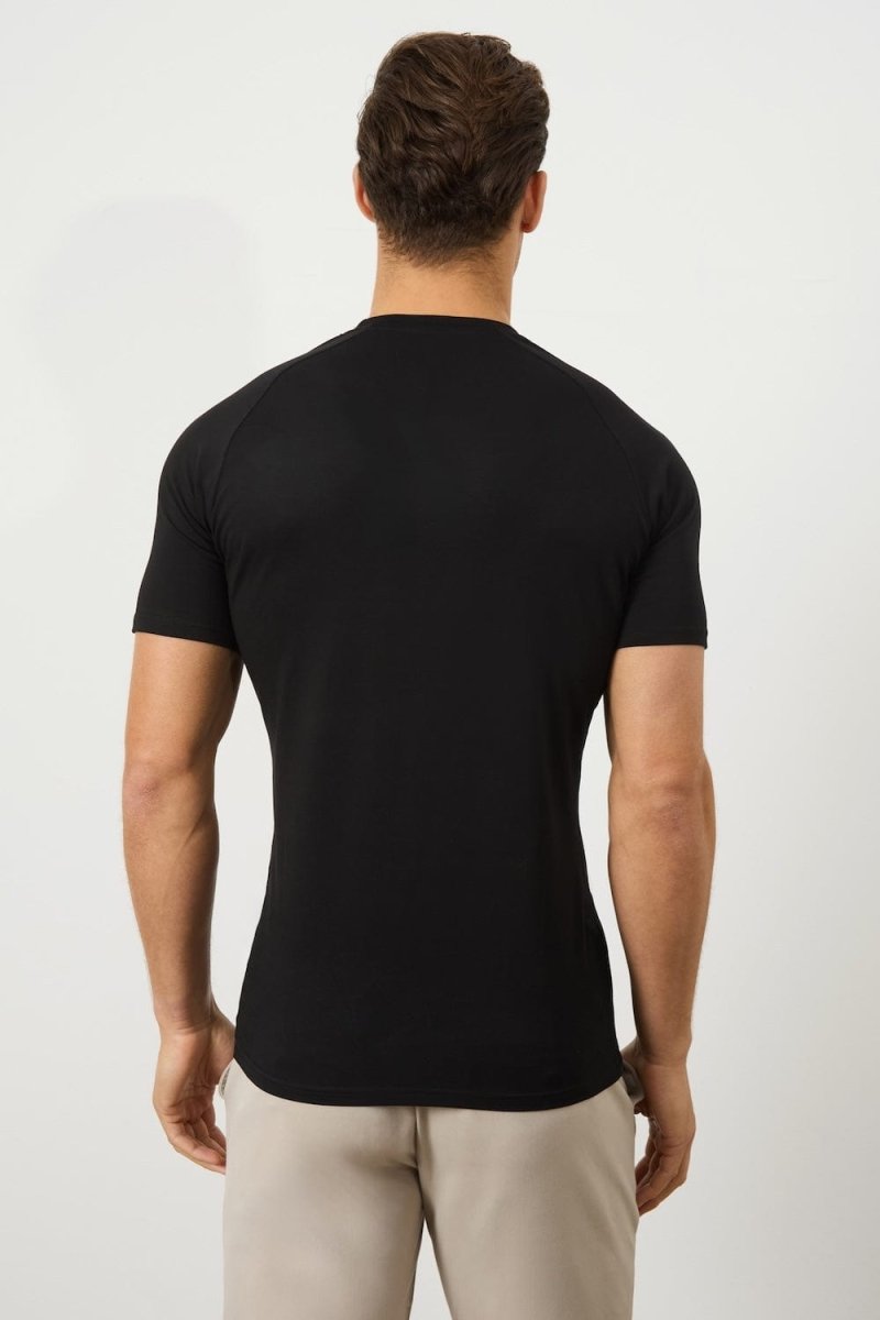 7 Pack Athletic Fit Crew Neck T-Shirt in Black - TAILORED ATHLETE - USA