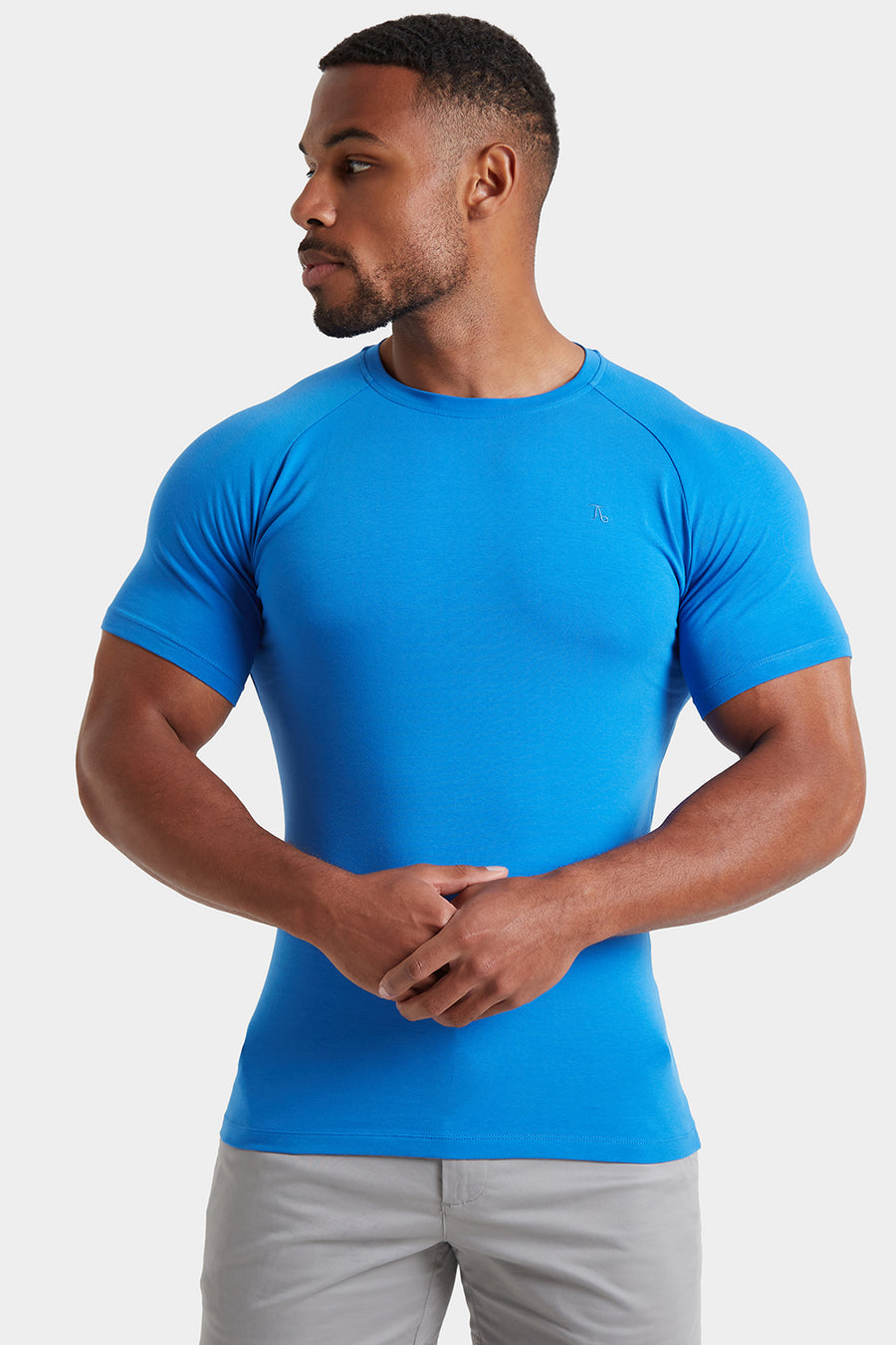 Premium Athletic Fit T-Shirt in Azure Blue - TAILORED ATHLETE - USA