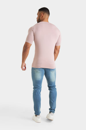 Longer Sleeve Athletic Fit T-Shirt in Blush - TAILORED ATHLETE - USA