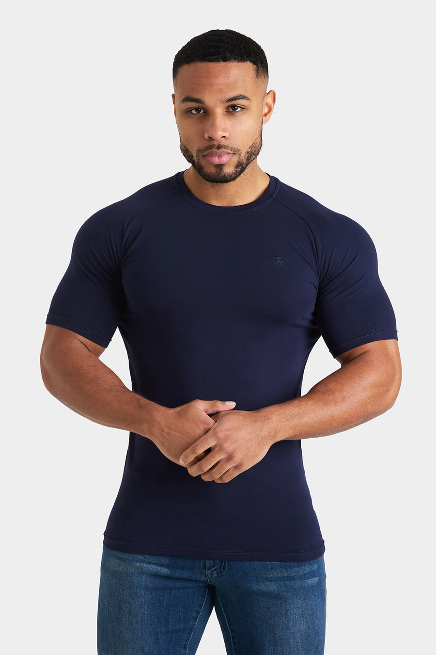 Longer Sleeve Athletic Fit T-Shirt in True Navy - TAILORED ATHLETE - USA