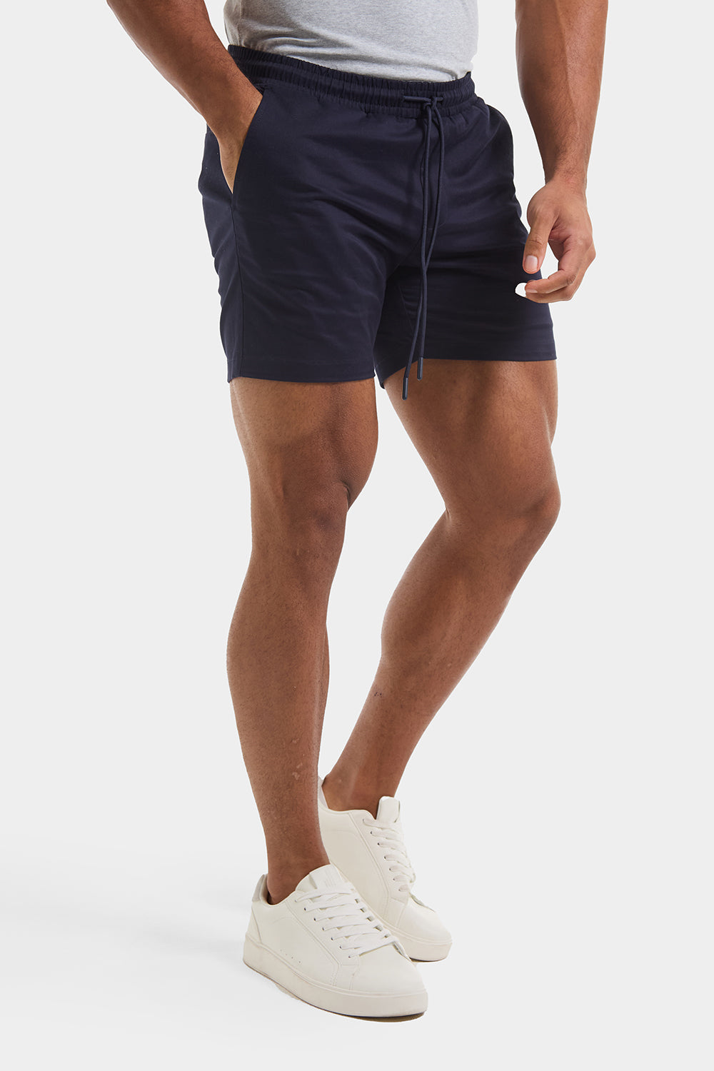 Athletic Fit Drawstring Chino Short 5 in Navy - TAILORED ATHLETE - USA