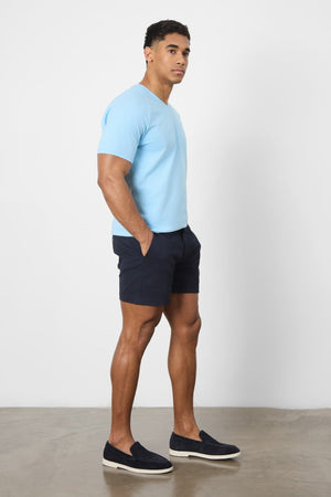 Athletic Fit Chino Shorts 5" in Navy - TAILORED ATHLETE - USA