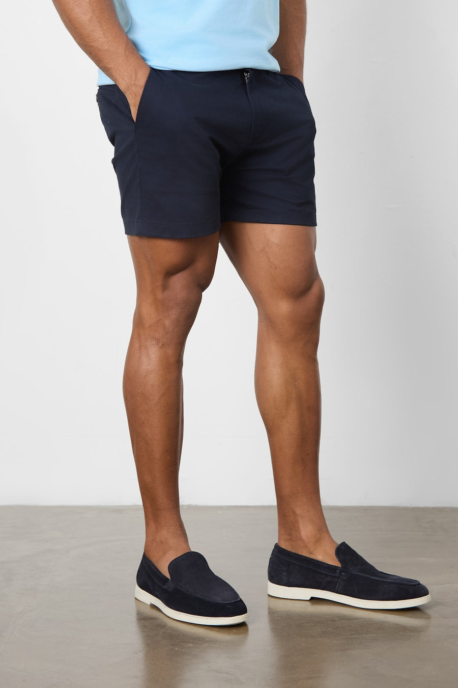 Athletic Fit Chino Shorts 5" in Navy - TAILORED ATHLETE - USA