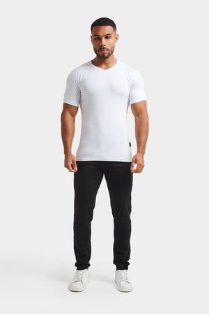 Athletic Fit V-Neck in White - TAILORED ATHLETE - USA
