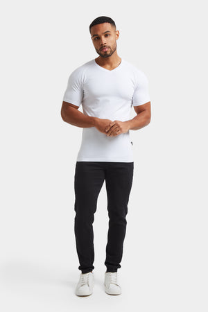 Athletic Fit V-Neck in White - TAILORED ATHLETE - USA